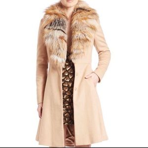 Alice and Olivia Fox Fur Collar Coat